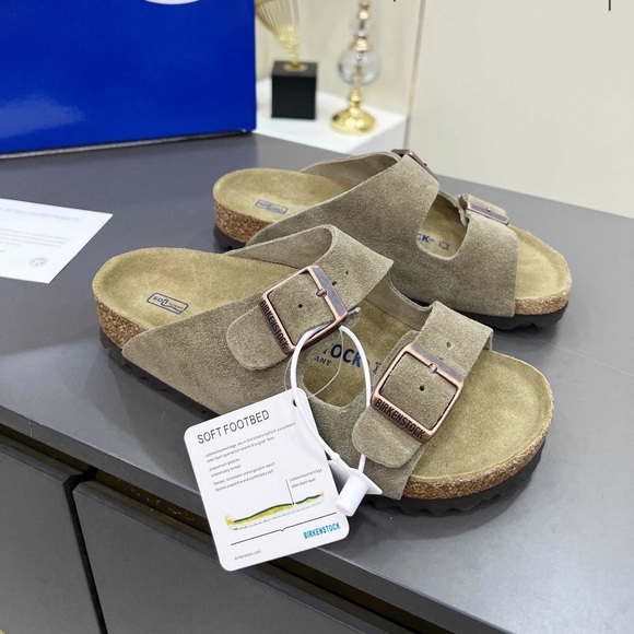 Birkenstock Brown Sandals with Cork Footbed and Adjustable Straps - Picture 4 of 8